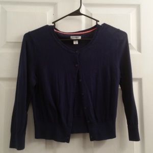 Navy Blue Button Down Cardigan Sweater